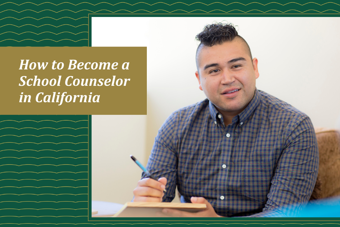 Hero Image for resource page that includes title of the article including an image of a school counselor mid-discussion with patient during session.