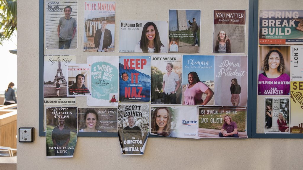 Posters of Students Running for ASB