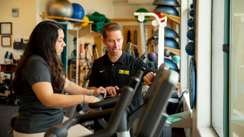 Student and Professor in the Athletic Training Classroom