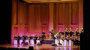 picture of jazz band with "coastal cities" big band music stands