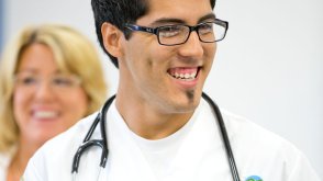 PLNU Nursing Student Smiling with Stethoscope Around His Neck