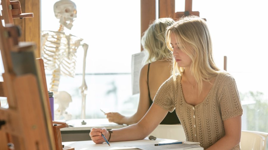 Art Student in classroom