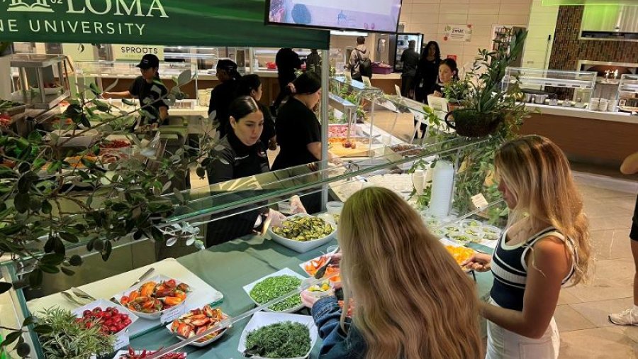 The Caf at PLNU featuring a vegetarian spread