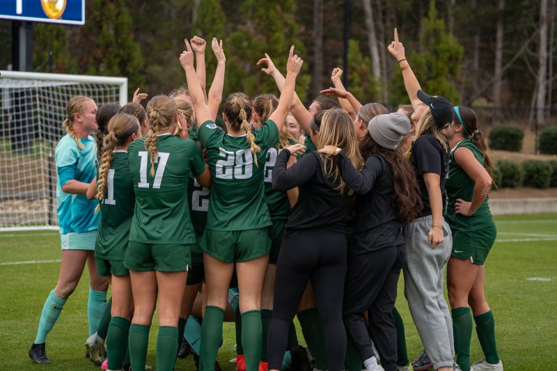 PLNU Women's Soccer celebrates a win