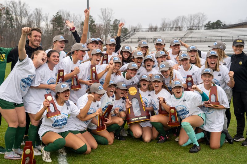 PLNU Women's Soccer celebrates their NCAA Championship win