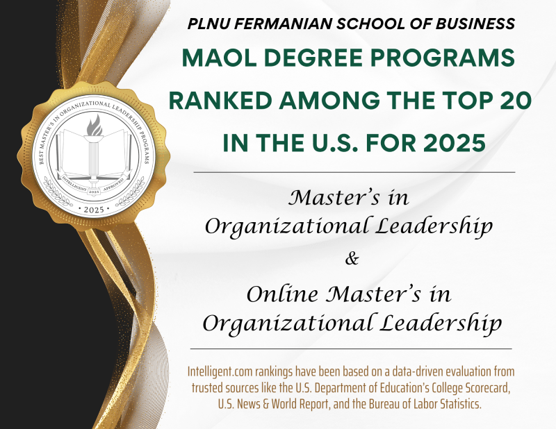 PLNU FSB MAOL PROGRAMS RANKED AMONG TOP 20 IN THE U.S. FOR 2025