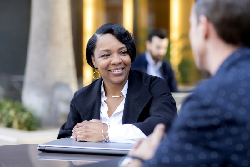 Woman smiling 