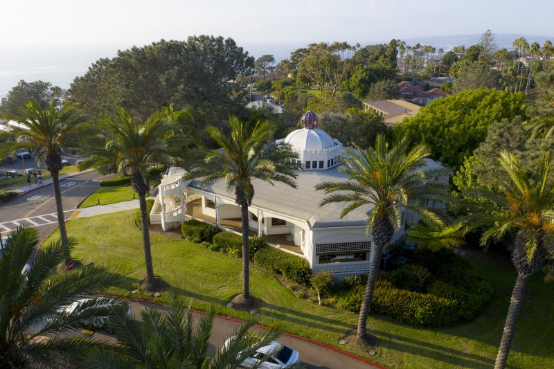 Drone photo of PLNU's Mieras Hall