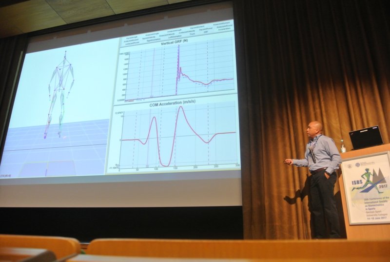 Professor Arnel Aguinaldo presents at the International Society of Biomechanics in Sport Conference.