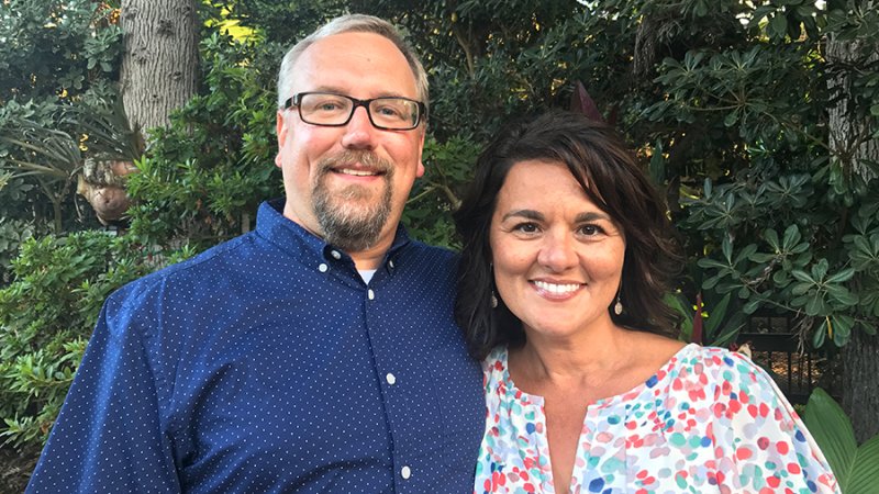 A group photo of Ryan and Wendy Kessler