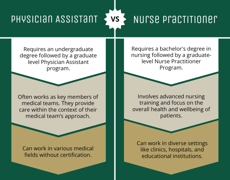 Physician Assistant vs Nurse Practitioner Infographic