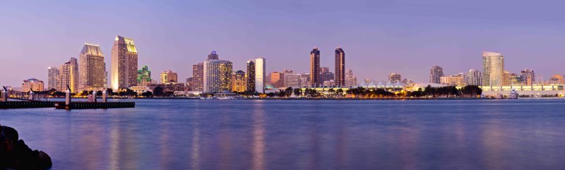 City skyline of San Diego at night