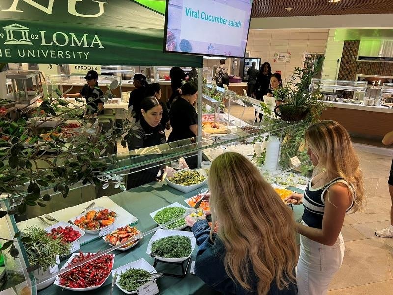 The Caf at PLNU featuring a vegetarian spread